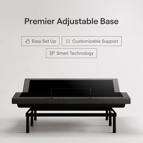 Nectar Premier Adjustable Base - Queen - Head & Foot Incline - Wireless Remote with Memory- 3 Massage Settings - 4 USB Ports - Anti-Snore & Zero Gravity
