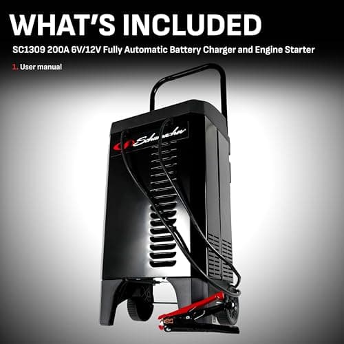 Schumacher Electric Fully Automatic Battery Charger & Engine Starter - 6/12 Volt Car Battery Charger, 200 Amp Engine Start & 40 Amp Boost - Alternator Tester with Multi-Stage Charging SC1309