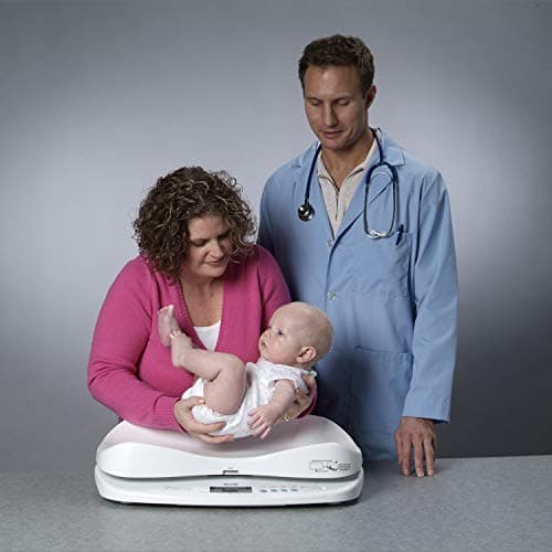 Tanita BD815U Baby Scale – Digital Infant Weight Monitor for Newborns, 33 lb Capacity – Memory Function, Removable Tray – Backlit Display – Battery or AC Power, RS232 – Japan Technology