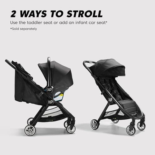 Baby Jogger City Tour 2 Ultra-Compact Carry-On Approved Travel Stroller in Pitch Black Lightweight Easy Fold Ideal for Traveling and Everyday Adventures