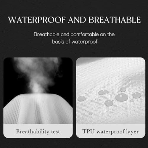 King Mattress Protector Tencel 100% Waterproof Mattress Protector,Silky Soft & Breathable,Cooling Mattress Pad Cover Fitted 18" Deep Pocket Noiseless White,78"x80"