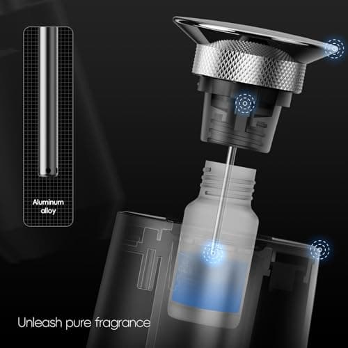 Smart Car Air Freshener Diffuser - Included Luxury Hotel Quality Aroma Oil with Rechargeable Waterless Essential Diffuser, Auto On/Off Adjustable Concentration Scent Machine（i400B）