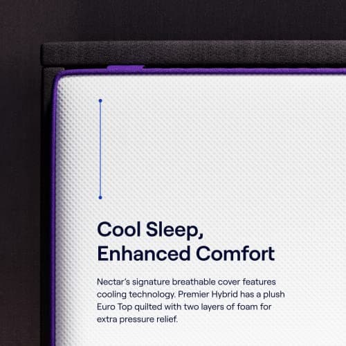Nectar Premier Hybrid King Mattress 13 Inch - Medium Firm Memory Foam - Steel Springs - Heat Wicking Cooling Technology - 365-Night Trial - Forever Warranty