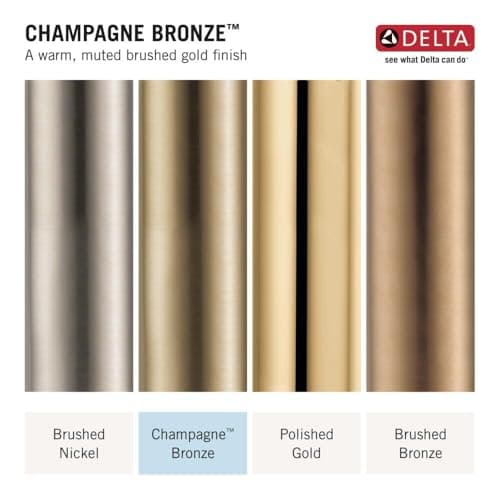 Delta Nicoli Brushed Gold Bathroom Faucet 3 Hole, 8 Inch Widespread Bathroom Sink Faucet for Vanity, Push-Pop Drain Assembly, Champagne Bronze 35894LF-CZ