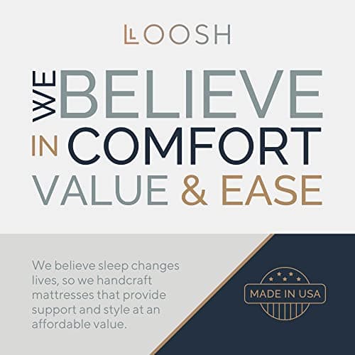 Loosh King Size 12" Extra Firm Mattress Moisture Wicking Fabric, Cool Sleep - Inner Spring System & High-Density Foam Layers for Support & Comfort - CertiPUR-US Certified, Bed in Box