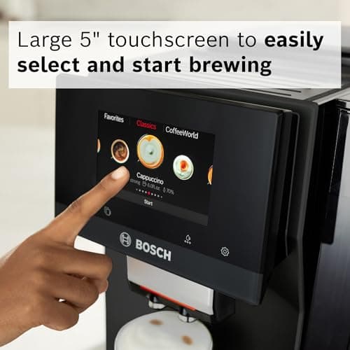 Bosch 800 Series Fully Automatic Espresso Machine – 35 Drinks, Cold Brew, Double Cup, Milk Hose, Ceramic Grinder, Smart Features, in Black