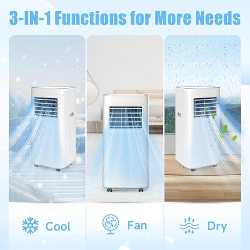 8500 BTU Portable Air Conditioners, 3-In-1 Cooling AC Unit with Fan & Dehumidifier, Air Conditioner Remote Control & Sleep Mode, Cools up to 450 sq.ft, Installation Kit for Rooms/Studios/Offices