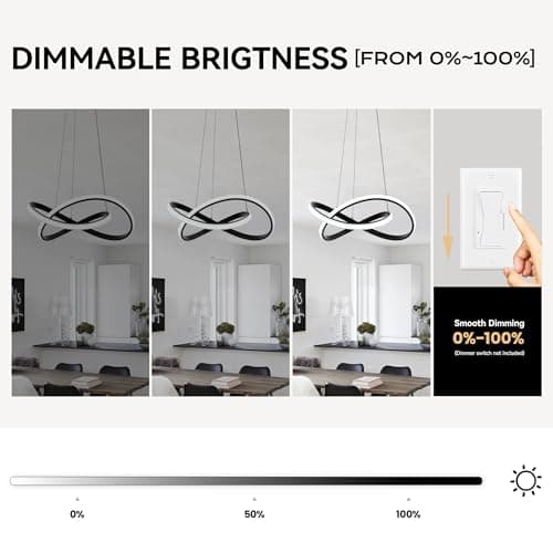 MAYNA Modern LED Pendant Light Fixture, Contemporary LED Chandelier with Irregular Ring Lights, Adjustable Modern Chandeliers for Dining Room Kitchen Entryway Living Room Bedroom, 6000K Daylight