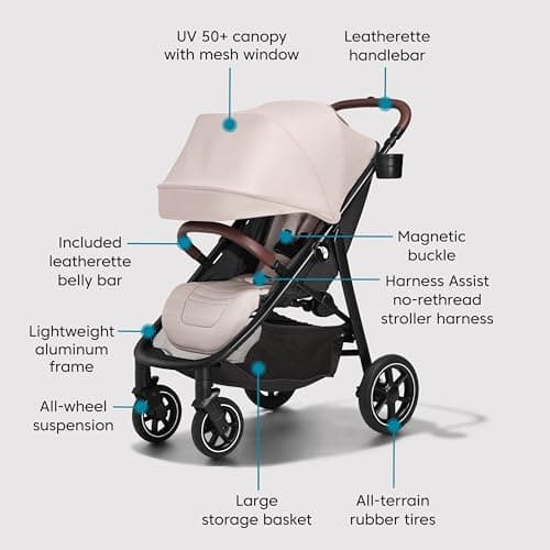 Baby Jogger City Mini Air Lightweight Stroller - All-Terrain Wheel Suspension Adjustable Seat with Calf Support Compact Fold