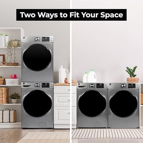 Kenmore 2682273 Front Load Electric Dryer with Steam, Wrinkle Guard, Energy Saver, Smart Sensor Drying System, 8.0 cu. ft. Total Capacity, Metallic Silver