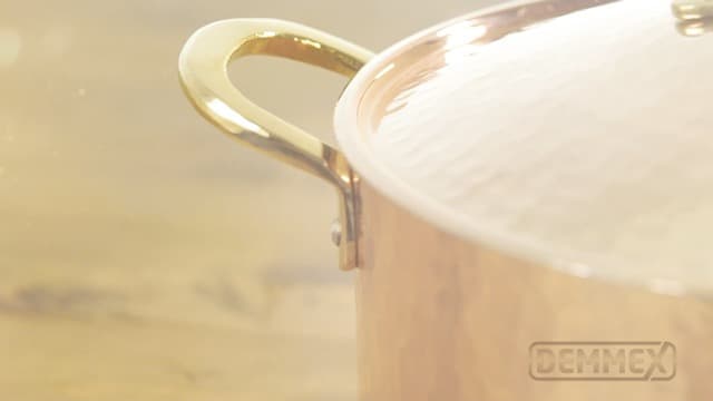 DEMMEX 1.2MM Thick Hammered Copper Soup Pot Casserole Pan Dish Dutch Oven, 4 Quarts (9" x 4")