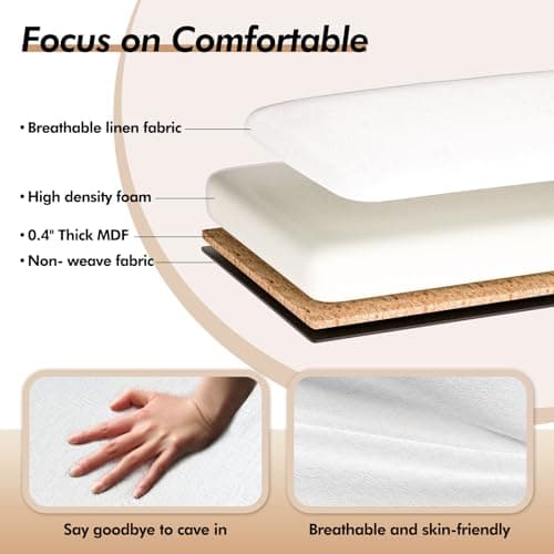 Storage Ottoman Bench, 53" Length Upholstered Bench & Ottoman with Safety Hinge, Tufted Bed Bench with Rolled Arm and Nailhead Trim, End of Bed Storage Bench for Bedroom, Living Room, Entryway