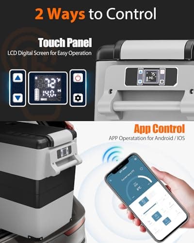 Car Fridge Portable 12 Volt Refrigerator - 58 Quart(55L) Electric Cooler with AC/DC for Truck RV Van Camper, Car Refrigerator Freezer for Camping Boat Travel, APP Control, -4~68°F