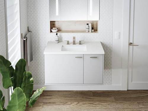 KOHLER Verticyl 17" Rectangular Undermount Bathroom Sink, White, Overflow Drain, Undermount Installation