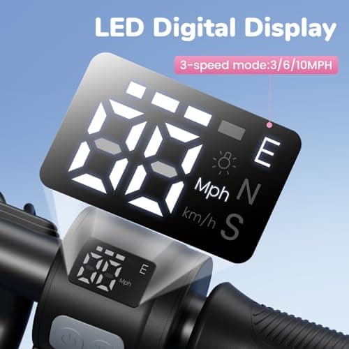 iScooter IK3/IK3Pro Electric Scooter for Kids Aged 6-12, LED Display, 3 Speeds, 3 Heights (IK3Pro), Magnetic Charging, 150W Motor, Colorful Lights