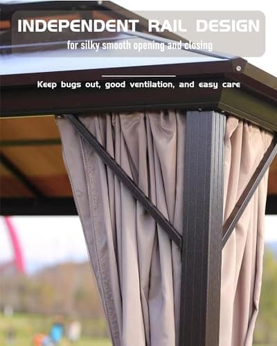 10 ft x10 ft Hardtop Gazebo for All Weather, with Double Metal Roof, Aluminum Alloy Frame, Net, and Curtain, Heavy Duty Building for Patio, Deck, Backyard, Lawn, and Garden, Gray