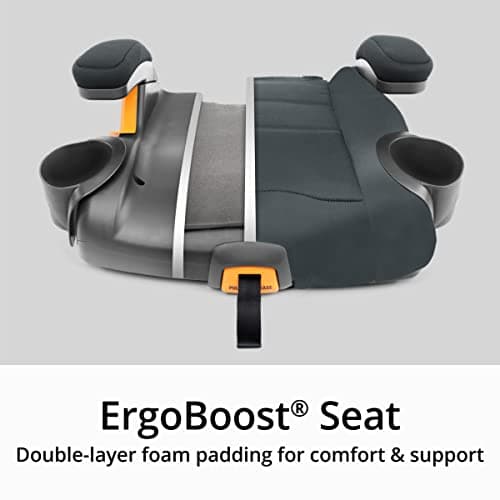 Chicco KidFit ClearTex Plus 2-in-1 Belt-Positioning Booster Car Seat, Backless and High Back Booster Seat, for Children Aged 4 Years and up and 40-100 lbs. | Drift/Grey