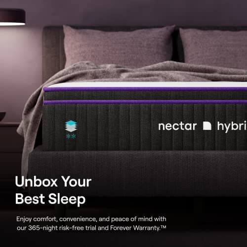 Nectar Premier Hybrid King Mattress 13 Inch - Medium Firm Memory Foam - Steel Springs - Heat Wicking Cooling Technology - 365-Night Trial - Forever Warranty