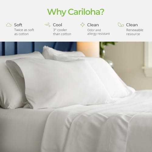 Cariloha Aloha Soft 4-Piece Sheet Set | Natural | King | Made from 100% Viscose derived from Bamboo | Introductory Sheet Line
