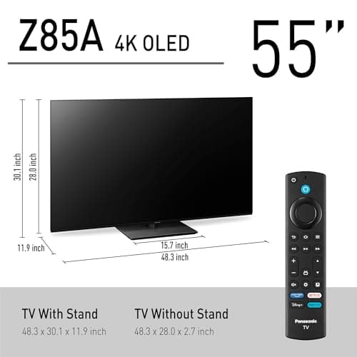 Panasonic Z85 Series (2024 Model) 55-inch OLED 4K Ultra HD Smart Fire TV, Dolby Vision IQ, HDR10+ Adaptive, 120Hz Refresh Rate - 55Z85AP
