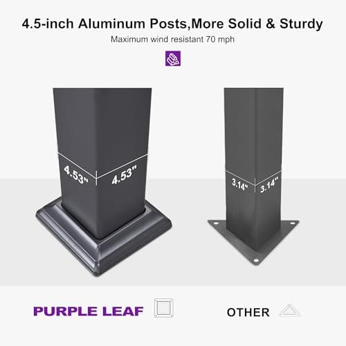 PURPLE LEAF Solar Louvered Pergola 92KS 10' x 12' with LED String Lights and Control Panel Aluminum Outdoor Pergola with Adjustable Roof for Patio Deck Garden Yard Gray