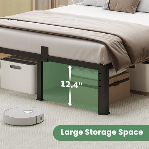 NKZ 14 Inch King Bed Frame, Sturdy Metal Platform with Round Corner Legs, 3,500 lbs Heavy Duty Steel Slat Support, Easy Assembly, Noise Free, No Box Spring Needed