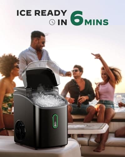 Silonn Nugget Ice Maker Countertop, Pebble Ice Maker with Soft Chewable Ice, One-Click Operation Ice Machine with Self-Cleaning, 33lbs/24H for Home,Kitchen,Office