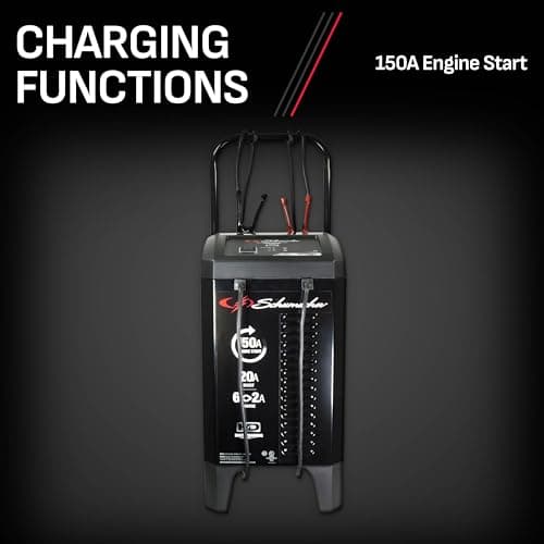 Schumacher Electric 150A 12V Wheeled Battery Charger/Engine Starter for Cars, Trucks & RVs - Automatic Car Battery Charger/Maintainer - with 20A Boost Mode & 6A Charge / 2A Maintain Mode - SC1364