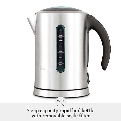 Breville BKE700BSS Soft Top Pure Hot Water Kettle, 7 Cup, Brushed Stainless Steel
