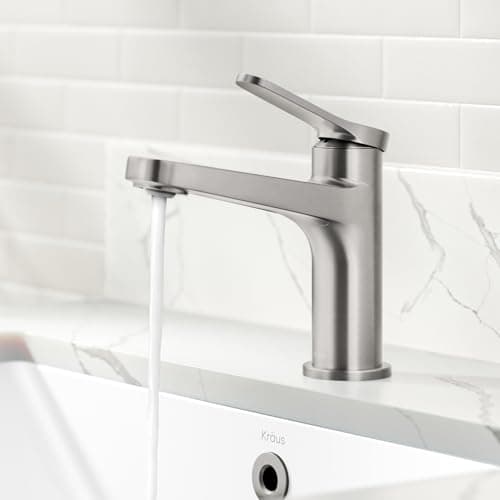 KRAUS Indy Single Handle One Hole Bathroom Sink Faucet in Spot-Free Brushed Nickel, KBF-1411SFBN