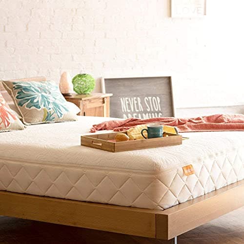 Happsy Organic Hybrid Mattress - Natural Latex Mattress with Encased Coil Layers - Medium Firm, Pressure Relieving - Bed-in-a-Box - King