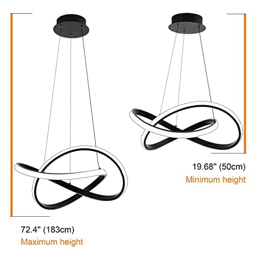 MAYNA Modern LED Pendant Light Fixture, Contemporary LED Chandelier with Irregular Ring Lights, Adjustable Modern Chandeliers for Dining Room Kitchen Entryway Living Room Bedroom, 6000K Daylight