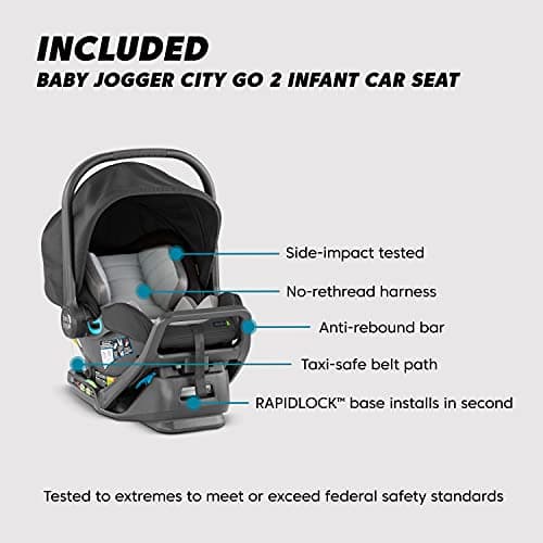 Baby Jogger City Mini GT2 All-Terrain Travel System Includes City GO 2 Infant Car Seat Opulent Black