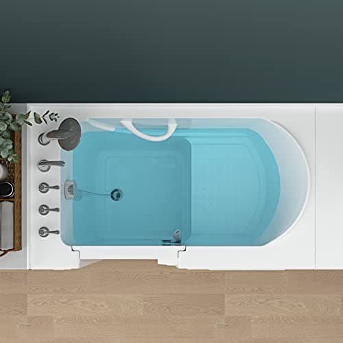 FerdY Floridian 52" Walk-in Bathtub with Left-Side Door Opening and Quick Fill and Drain System, Rectangular Soaking Bathtub in White