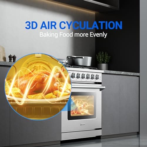 AAOBOSI 36 Inch Front Control Gas Range Oven with 6 Cooktop Burners, 6 Cu. Ft True Convection and Self Clean, Freestanding Stainless Steel Heavy Duty Gas Range Stove with Halogen Light,Large Capacity