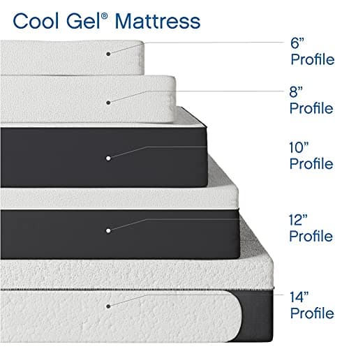 COOL GEL 8 Inch Short Queen Memory Foam Mattress Medium Firm, Memory Foam Mattress Short Queen Size Cooling, Made in the USA, 8" Depth with Pressure Relief, CertiPUR-US Certified, CoolGel Bed
