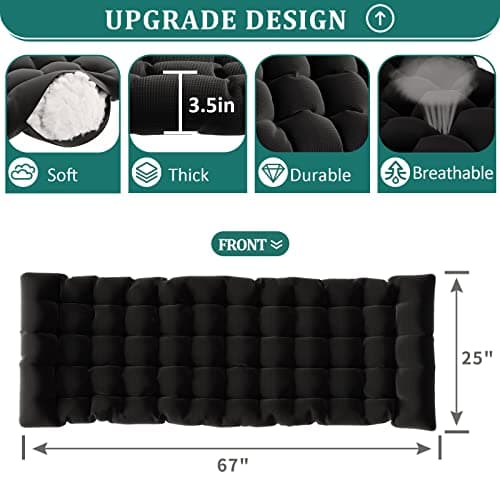 UDPATIO Oversized Zero Gravity Chair 33In XXL Patio Reclining Chair with Cushion, Outdoor Folding Recliner with Pillows|Cup Holder|Foot Rest|Padded Headrest, Black, Support 500LB