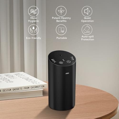 Waterless Car Diffuser, Waterless Diffusers for Essential Oils with Timer & No Leakage Tech, Super Quiet Cordless Aromatherapy Essential Oil Diffuser Battery Operated for Car, Room, Office