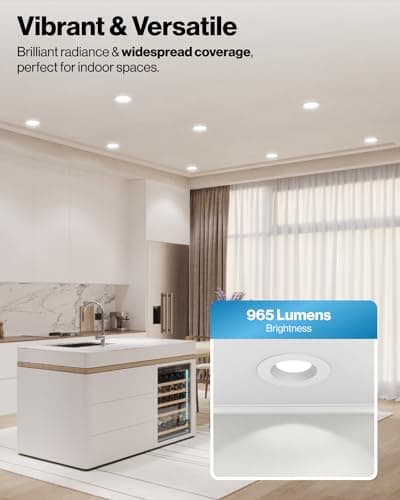 Sunco 12 Pack 6 Inch LED Can Lights, Retrofit Recessed Lighting, Smooth Trim, 965 LM, 13W (75W Equivalent), Selectable CCT 2700K/3000K/3500K/4000K/5000K, Dimmable, Damp Rated UL