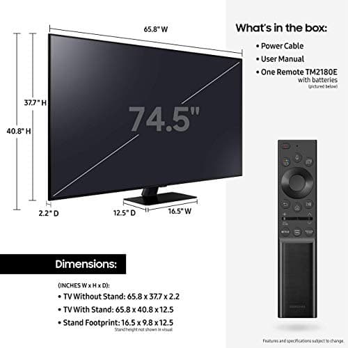Samsung QN75QN800A 75 Inch Neo QLED 8K Smart TV (2021) (Renewed)
