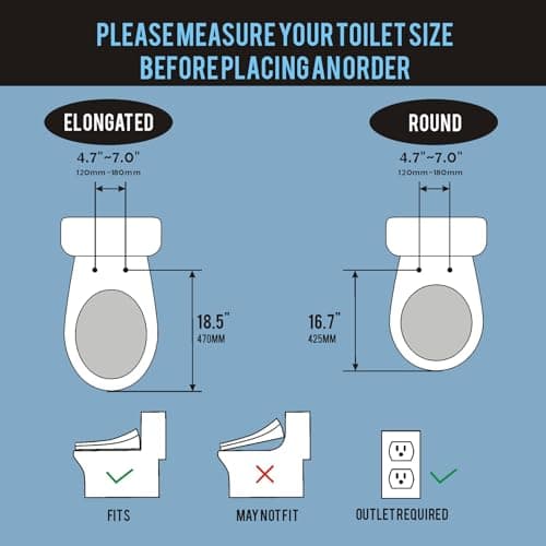Upgrade Smart Bidet Toilet Seat Elongated, Electronic Heated Bidet with Adjustable Warm Air Dryer, Unlimited Warm Water, Night Light, Slow Closed Toilet Seat & Lid, Remote Control