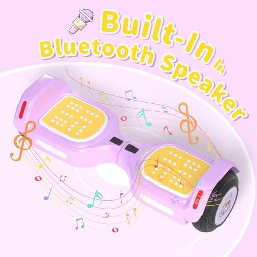 6.5" Bluetooth Scooter, LED Lights & APP & Music Speaker, Long Battery Life, Gifts for Kids & Adults & Girls & Boys, for All Ages