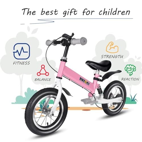 Balance Bike 2 in 1,The Dual Use of a Kids Balance Bike and Kids Bike,12 14 Inches for 2-6 Years Old,with Shock Absorbers, Fenders, Pedals, Auxiliary Wheels
