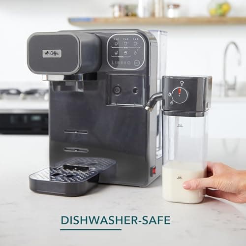 Mr. Coffee Prima Latte Luxe, Single/Double Shot Espresso, Cappuccino, Latte Machine with Optimized Frother and Convenient One-Touch Control Panel