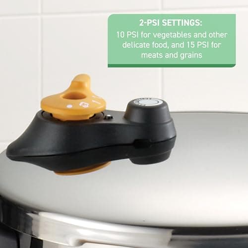 T-fal Ultimate Stainless Steel Pressure Cooker 6.3 Quart, Induction Compatible, Secure Locking Lid, Safe & Easy to Use, Cookware, Pots and Pans, Kitchen, Dishwasher Safe, Silver