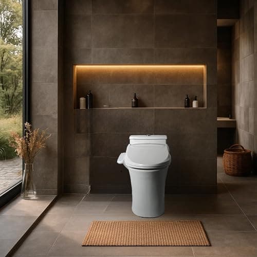 SmartBidet SB-2000WE Electric Bidet Toilet Seat with Heated Seating, Warm Air Dryer, Temperature Control Wash, and Control Panel, Elongated Seating