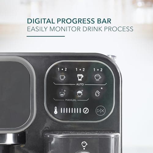Mr. Coffee Prima Latte Luxe, Single/Double Shot Espresso, Cappuccino, Latte Machine with Optimized Frother and Convenient One-Touch Control Panel