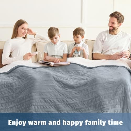 Heated Electric Blanket Queen Size - 84" x 90" Heating Blanket with Dual Control, 10 Levels & 8 Hours Auto Off, Soft Warm Flannel Gift with Over-Heat Protection, ETL & FCC Certified