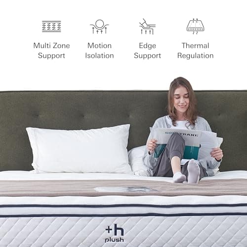 Plush Dream King Mattress 12 Inch Hybrid Pocketed Springs - Mattress in a Box with Memory Foam, Soft Plush Feel, Motion Isolation, Multi-Zone Spinal Support