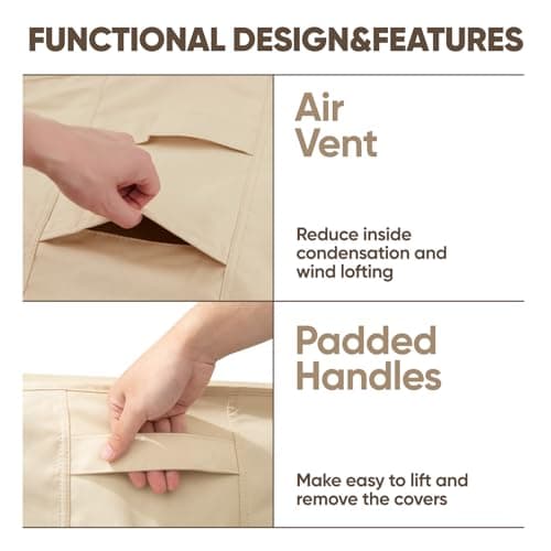 loriano Patio Furniture Cover Set, 4 Piece Outdoor Furniture Cover Waterproof, 600D Heavy Duty Lawn Patio Set Covers